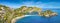 Panoramic view of beautiful Isola Bella, small island near Taormina, Sicily, Italy