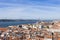 Panoramic view of beautiful Lisbon. Portugal. Blue sky. Holiday