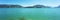 Panoramic view of the beautiful Mondsee lake in Austria