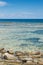 Panoramic view of a beautiful sea on a summer day. Useful for use as a backdrop for advertising in summer vacation resorts