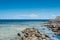Panoramic view of a beautiful sea on a summer day. Useful for use as a backdrop for advertising in summer vacation resorts