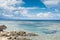 Panoramic view of a beautiful sea on a summer day. Useful for use as a backdrop for advertising in summer vacation resorts