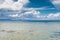 Panoramic view of a beautiful sea on a summer day. Useful for use as a backdrop for advertising in summer vacation resorts