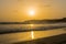 Panoramic view of beautiful sunset at Velneshwar beach located in Maharashtra, India