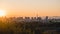 Panoramic view of Beijing from a viewpoint at sunset, on a clear day