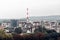 Panoramic view of Belgrade on a cloudy day