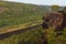 Panoramic view from the Belvedere Labska stran over the Elbe River, Elbe Sandstone Mountains, Bohemian Switzerland National Park