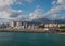 Panoramic view of Benidorm, in Spain.Benidorm Alicante playa de Poniente beach sunset in Spain.Skyscrapers near the beach