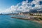 Panoramic view of Benidorm, in Spain.Benidorm Alicante playa de Poniente beach sunset in Spain.Skyscrapers near the beach