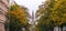 Panoramic view of a Berlin architecture and nature with Zionskirche Church in the middle