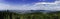 Panoramic view of the Beskidy mountains in Southern Poland