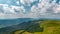 Panoramic view of the Bieszczady Mountains, sunny July day, Poland