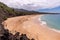 Panoramic view at Big Beach. People on a beach enjoy sunny day