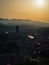 Panoramic view of bilbao at sunris, skyscrapper, Iberdrola tower