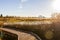 Panoramic view of a bird observatory, in the wetlands natural park La Marjal in Pego and Oliva