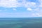 Panoramic view of the Black sea. Horizon over water