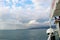 Panoramic view of the Black sea. Horizon over water