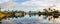 Panoramic view of boats and luxury homes line the canals near Las Olas Blvd. in Fort Lauderdale Florida