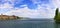Panoramic view of Bodensee lake and Konstanz, Germany
