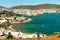 Panoramic view of Bodrum city, Turkey and Saint Peter Castle and marina