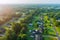 Panoramic view Boiling Springs town countryside landscape of a small sleeping area roofs of the houses in South Carolina