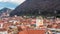 Panoramic view of Brasov from White tower and Black tower in the evening during spring season . One of the most famous view points