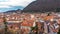 Panoramic view of Brasov from White tower and Black tower in the evening during spring season . One of the most famous view points