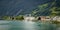 Panoramic view of Brunnen town in Switzerland