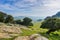 Panoramic view in Brushy Peak Regional Park on a cloudy day, East San Francisco bay, Livermore, California