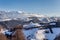 Panoramic view of Bucegi Mountains, view from Pestera, Brasov, Transylvania, Romania