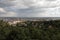 Panoramic view of Budapest, from height of bird`s flight, from the Watchtower, before a rain.