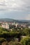 Panoramic view of Budapest, from height of bird`s flight, from the Watchtower, before a rain.