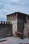 Panoramic View of the Buildings in the Charming Village of Soncino