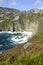 The panoramic view of Bunglass Point at Slieve League, County Donegal, Ireland