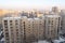 Panoramic view of the business building Phoenix Tower in winter