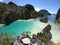 Panoramic view of Cadlao lagoon. Bacuit archipelago. El Nido. Palawan. Philippines