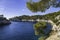 Panoramic view of Calanque de Port Pin in Calanques National Park, Provence, France