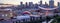 Panoramic view of the the Calgary Stampede at sunset