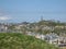 Panoramic view of Calton Hill, general view of monuments on background, in Edinburgh