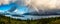 Panoramic View Canadian Nature, Mountains, and Lake