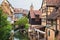 Panoramic view on canal in Petite Venice neighborhood of Colmar