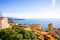 Panoramic view of Canton de Beausoleil and Monaco.Cote d'Azur of French Riviera. France