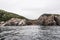 A panoramic view of the Cape Breton Island Coast line cliff scenic Cabot Trail route, Nova Scotia Hghlands Canada