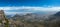 Panoramic view of Cape Town, Lion`s Head and Signal Hill from the top of Table Mountain