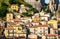 Panoramic view of Castelmezzano, tipical italian little village on appenini mountains, province of Potenza