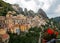 Panoramic view of Castelmezzano, tipical italian little village on appenini mountains, province of Potenza