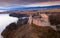 Panoramic view of castle Czorsztyn. Poland