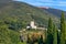 Panoramic view castle Rocca Minore and hills of Umbria. Umbria