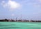 Panoramic view of Caye Caulker waterfront in Belize