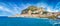 Panoramic view of Cefalu, Tyrrhenian coast of Sicily, Italy
